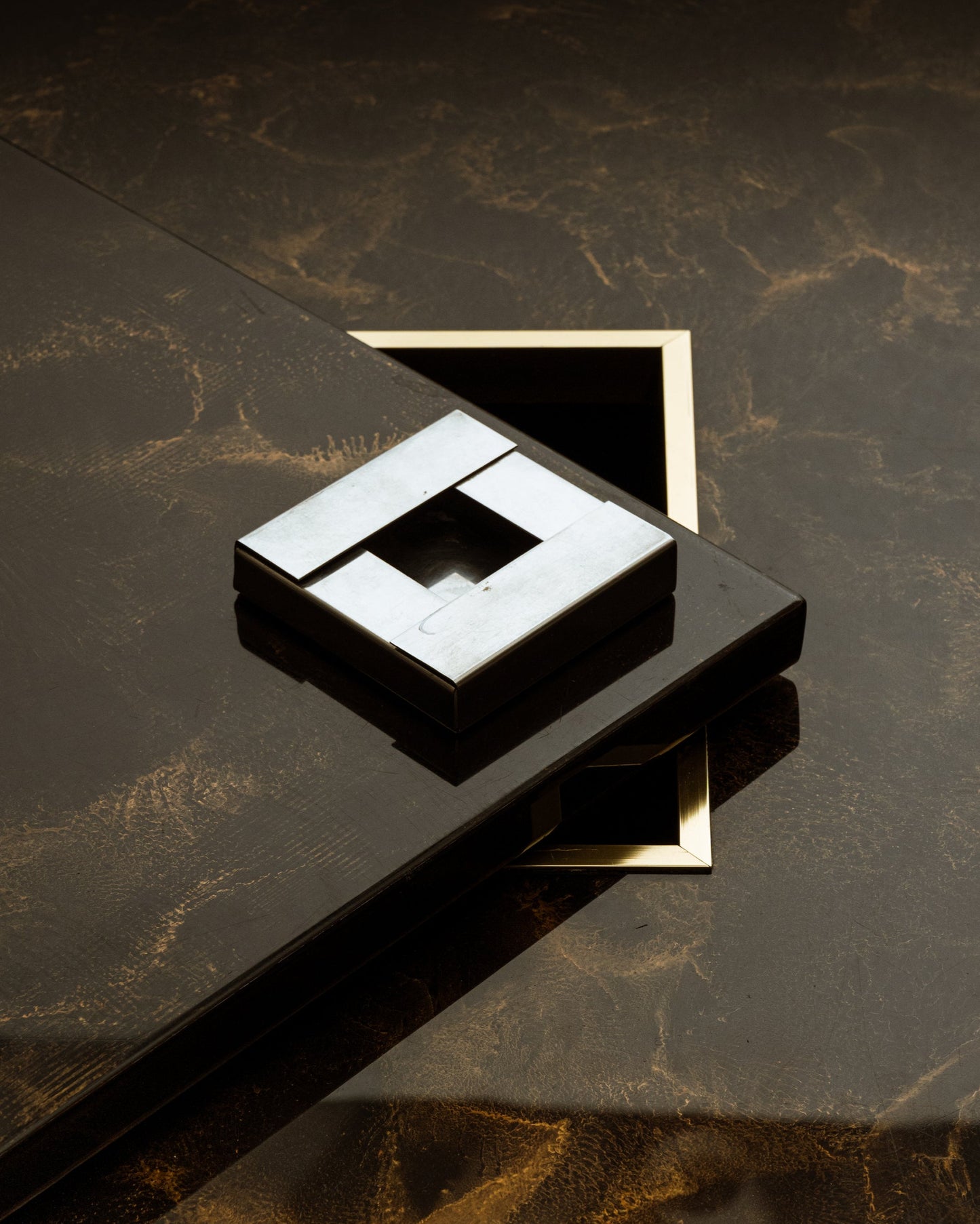 CENDRIER HAVANA EN MÉTAL CARRÉ, GUIDO MARIA ROSATI, 1970s