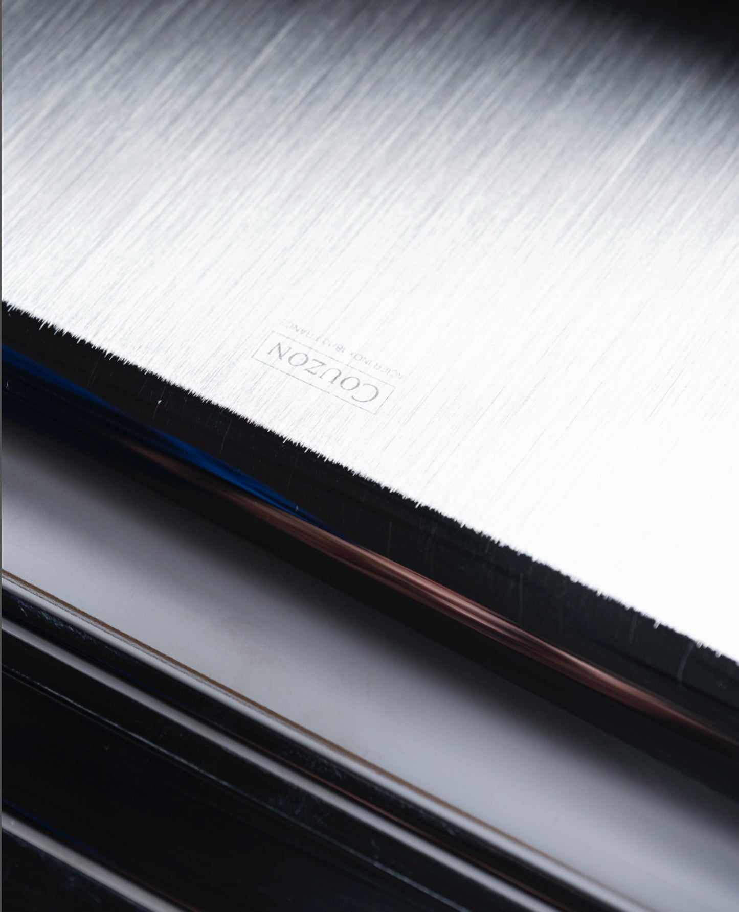 COUZON STEEL AND GOLD TRAY, 1970s