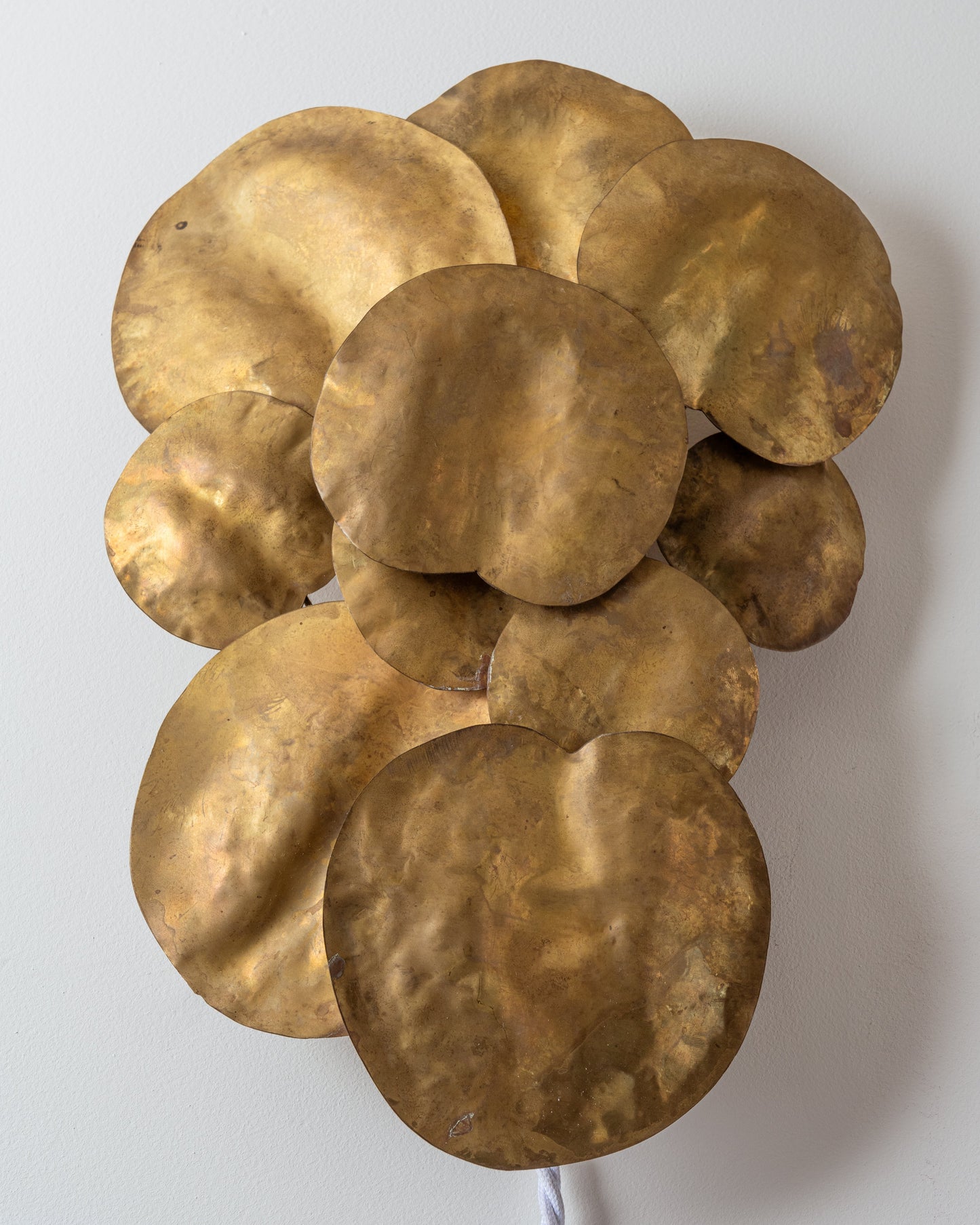 Brass wall lamp with panels, Robert Goosens