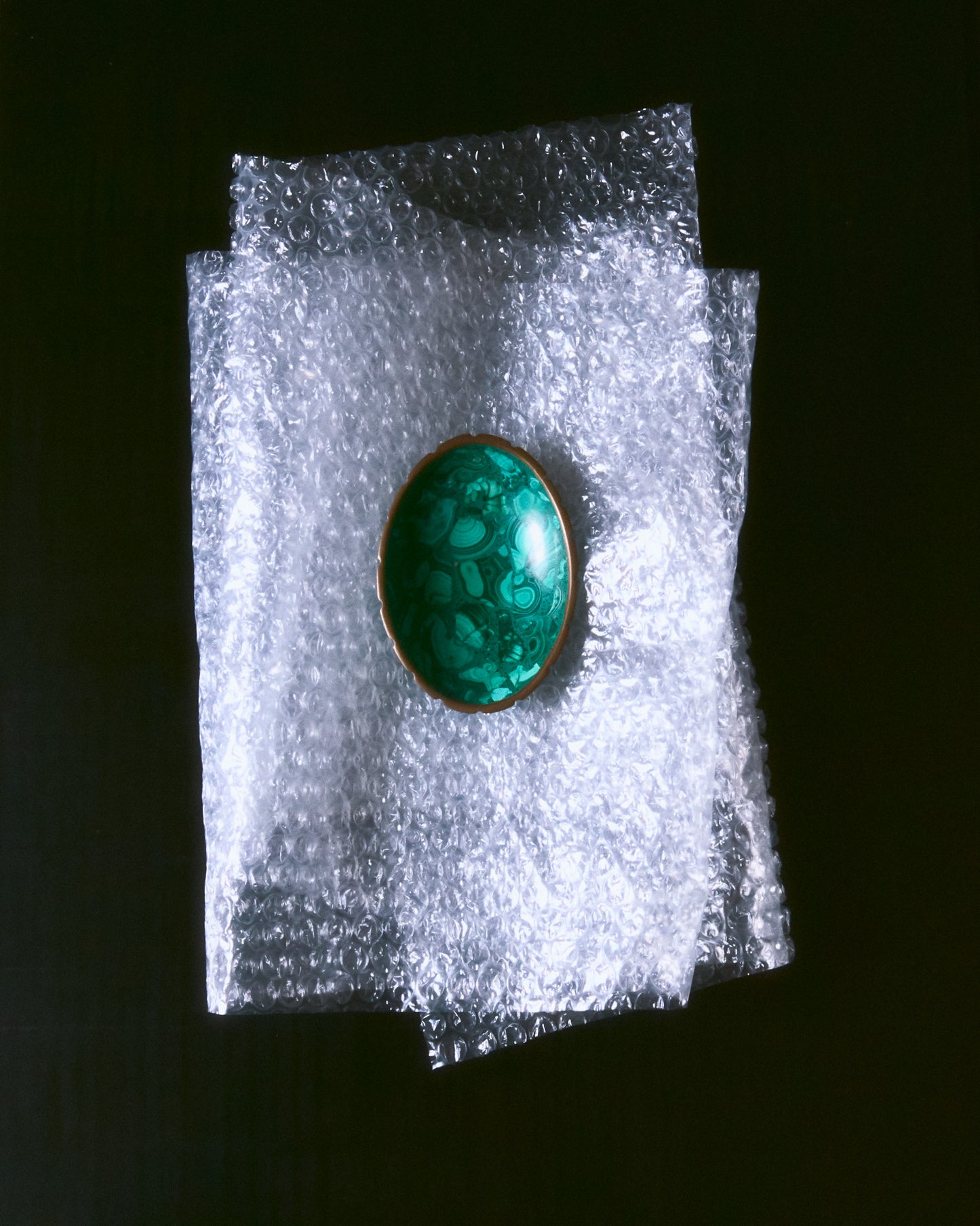 MALACHITE AND BRASS DISH, 1960s