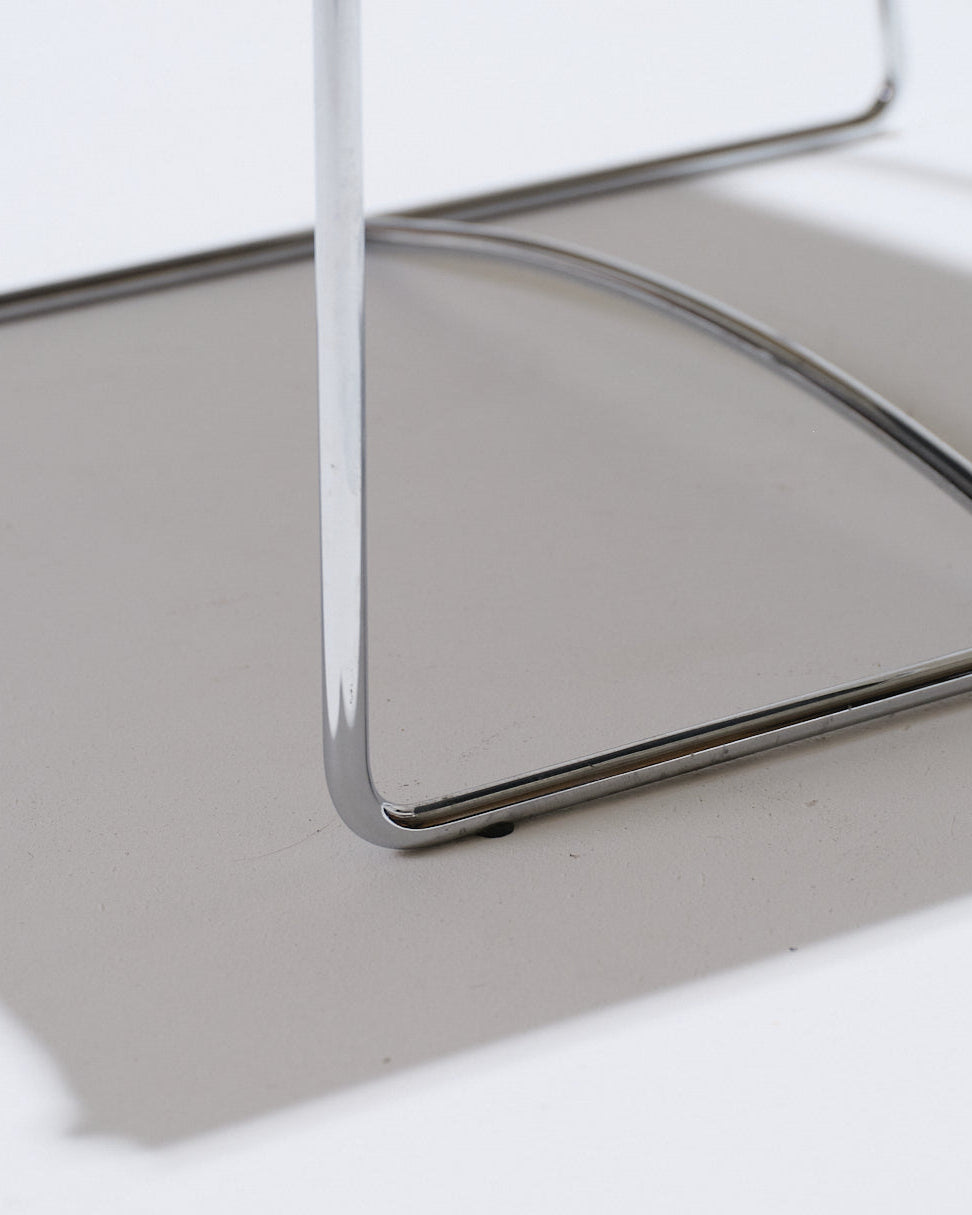 BLACK LEATHER WIRE CHAIR, PASCAL MOURGUE, 1990s