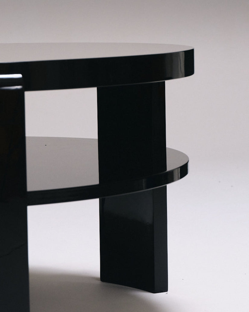 SPINA COFFEE TABLE, BLACK LACQUERED WOOD
