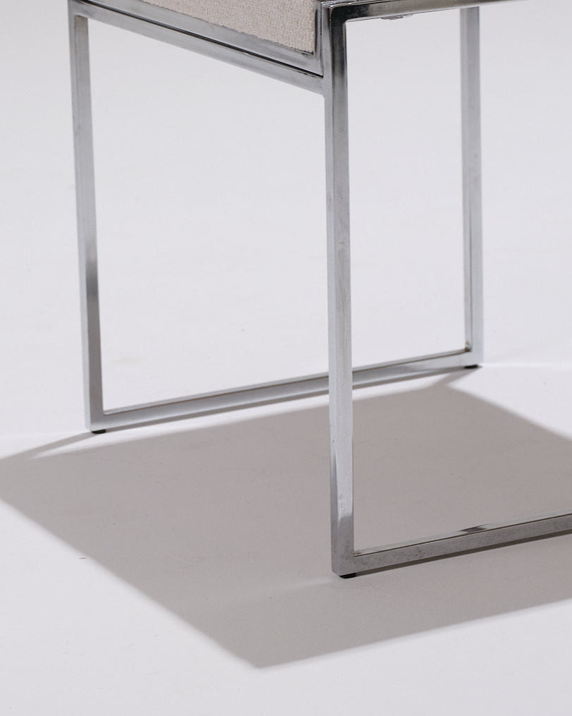 CHAISE EN MÉTAL ET TISSU TEXTURÉ, 1970s