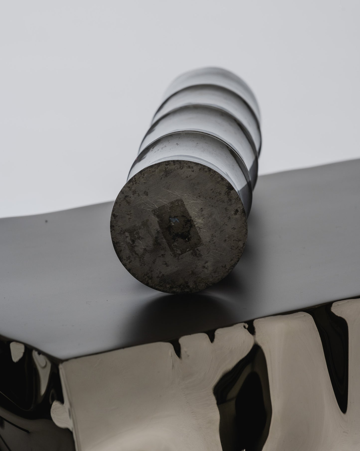 GRAND VASE BAMBOU EN MÉTAL, 1970s