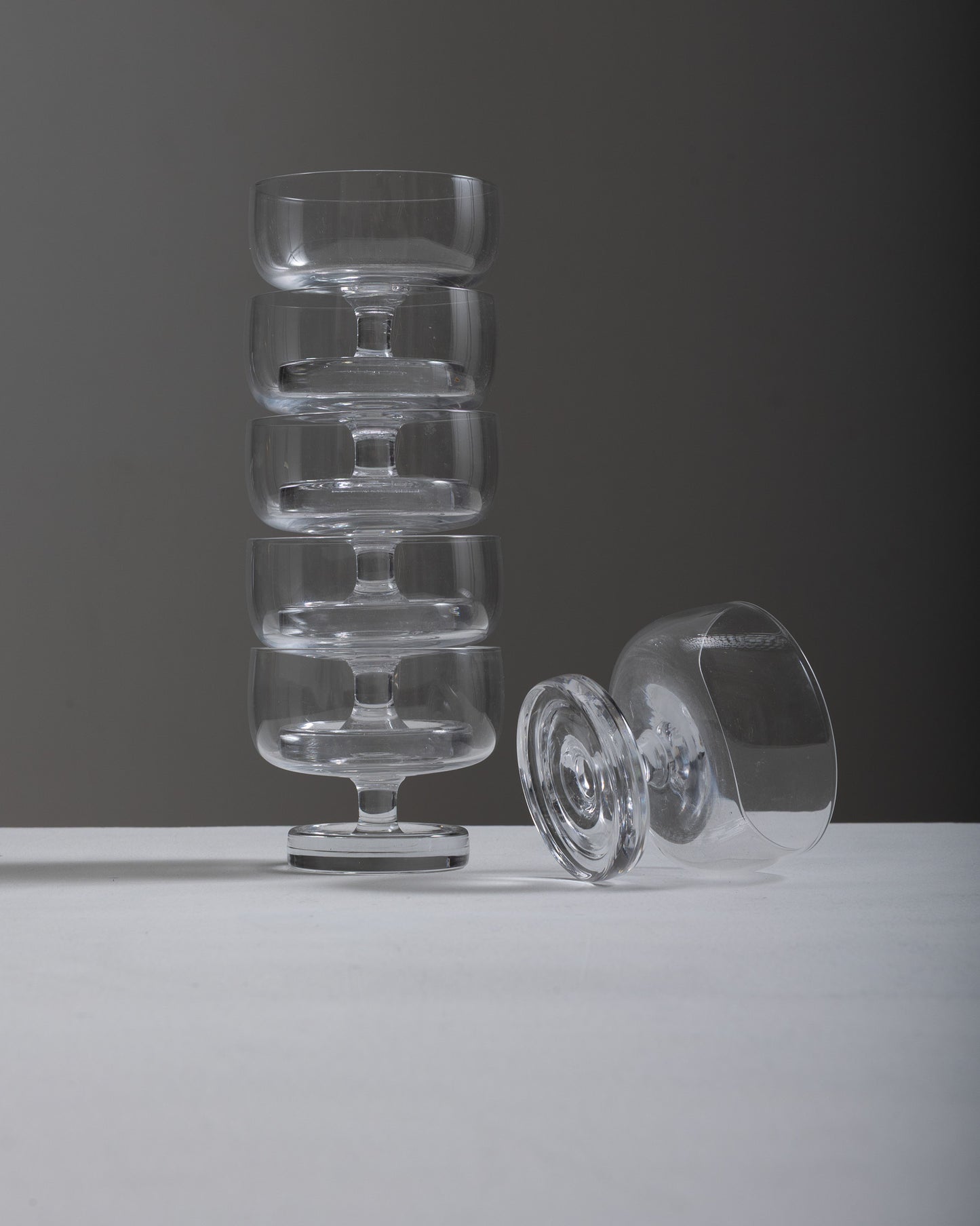 SET DE 6 COUPES EN CRISTAL, 1970s