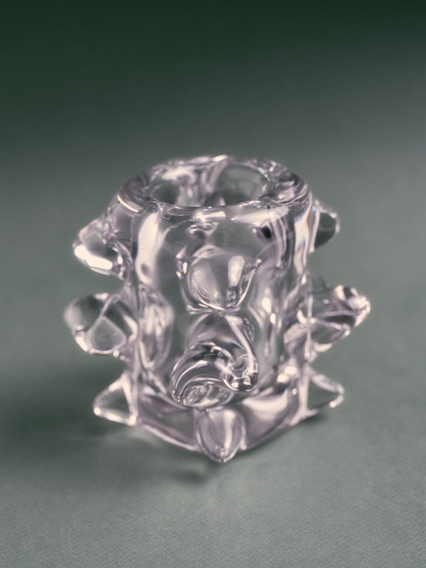 VASE EN CRISTAL MOULÉ, SCHNEIDER, 1950s