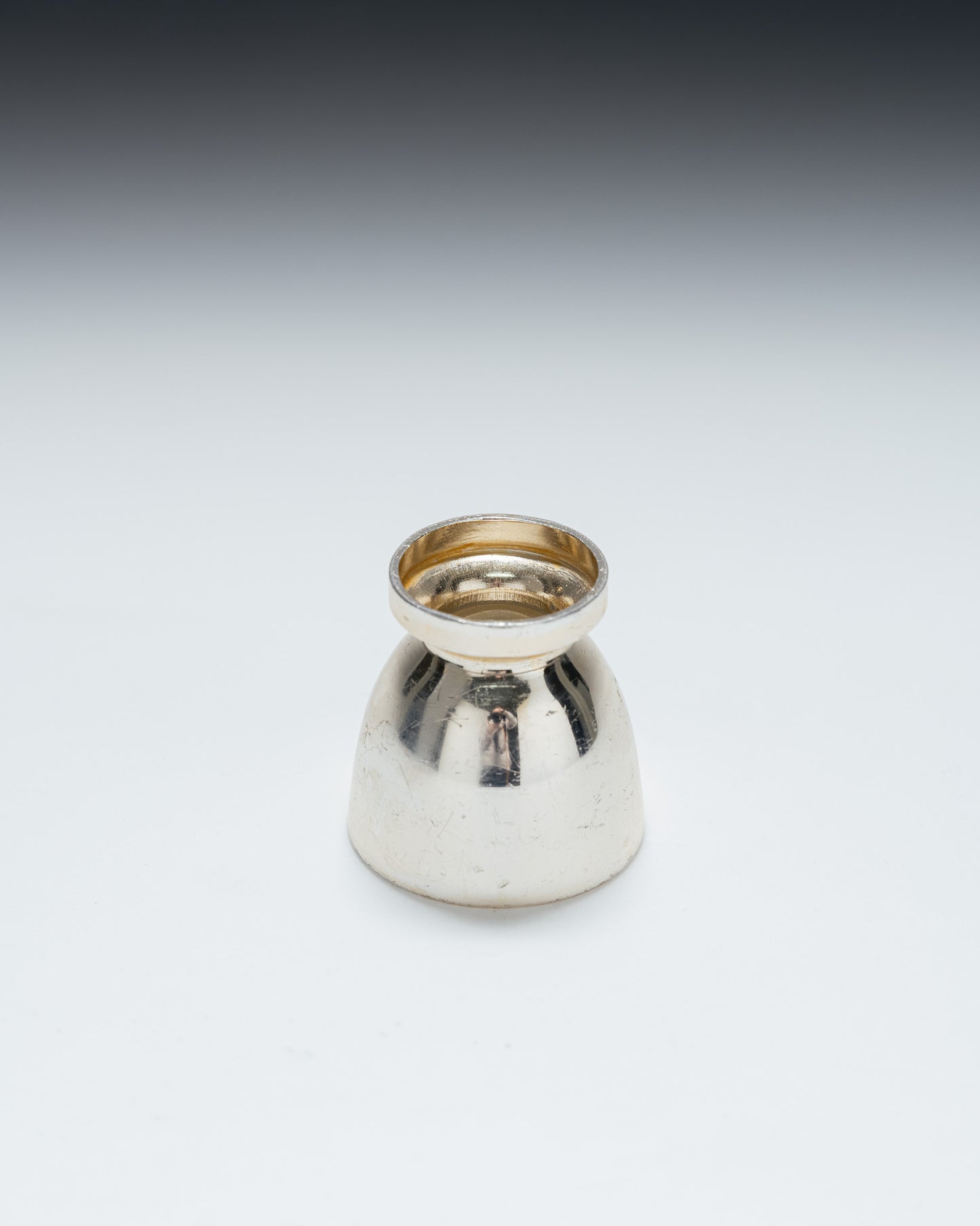 SILVER-PLATED METAL EGG CUP, 1940s