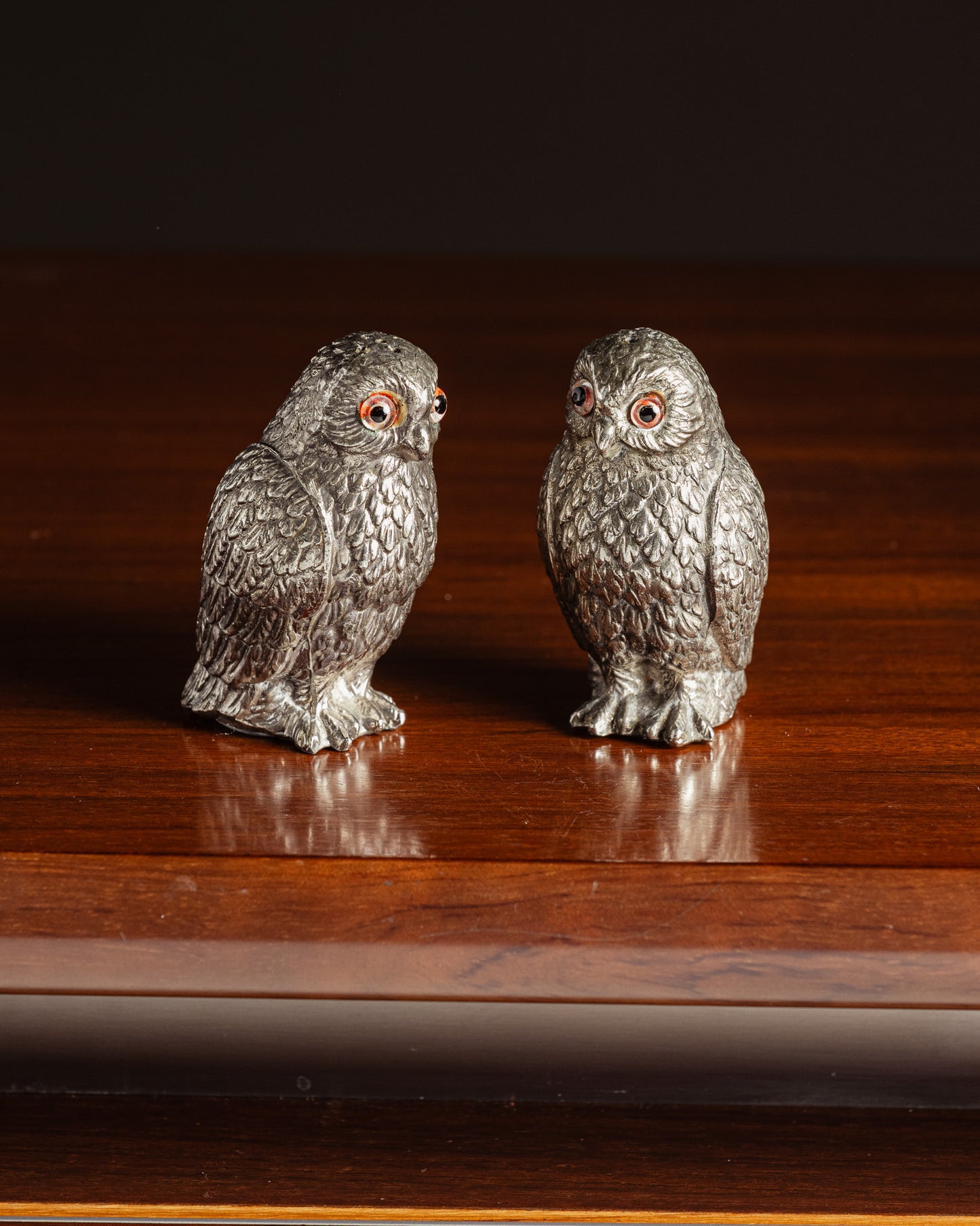 SILVER-PLATED SALT AND PEPPER SHAKER, 1950s