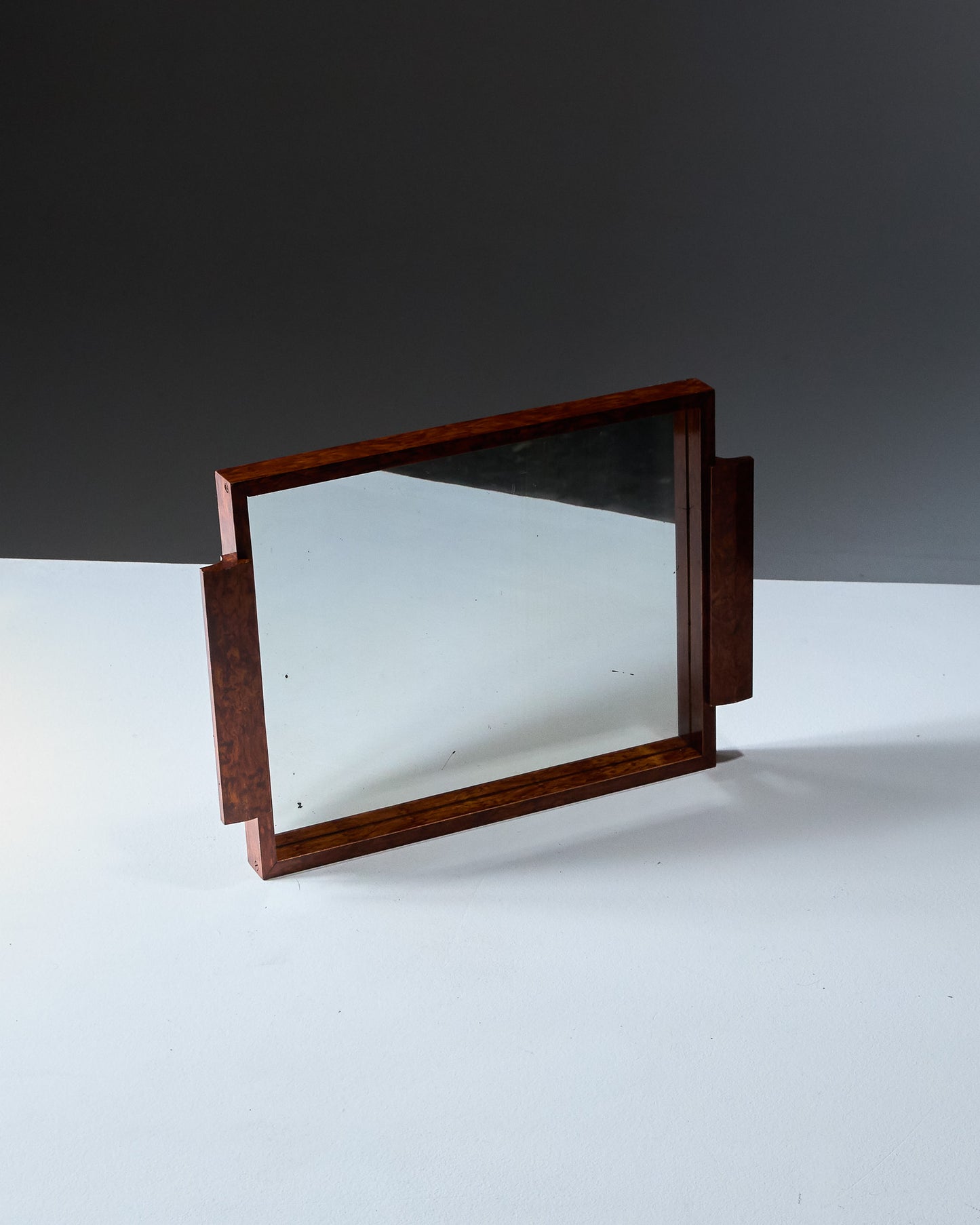 MIRROR AND BURRY WOOD TABLETOP, 1970s