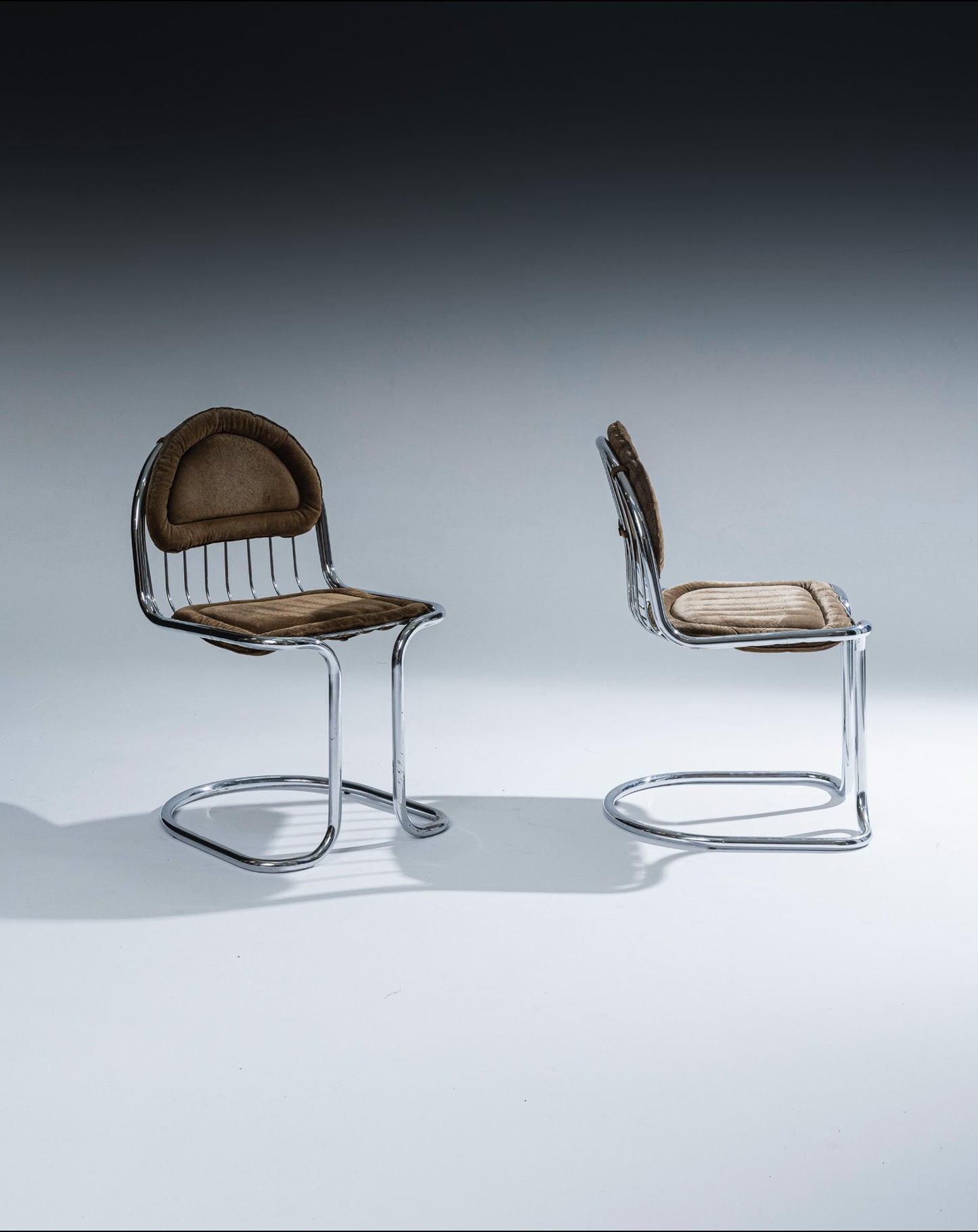 SET DE 4 CHAISES EN VELOURS, GASTONE RINALDI, 1970s