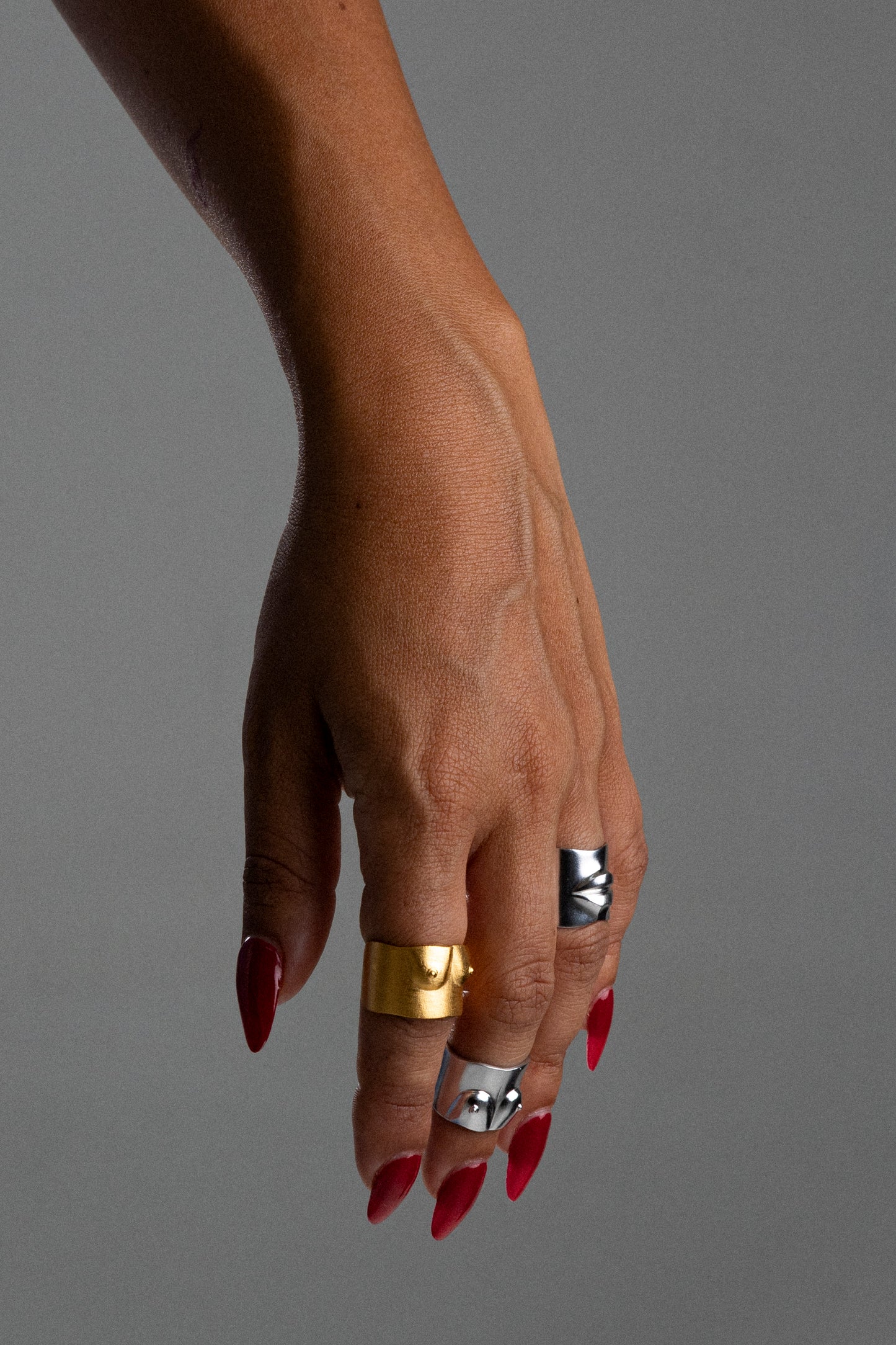 BAGUE SCULPTURE N°1 LIGHT VERMEIL BROSSÉ