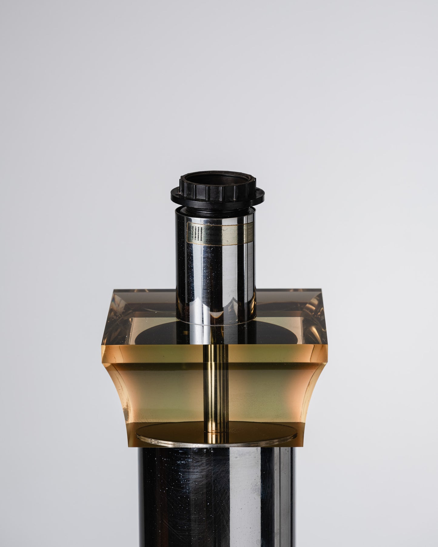 LARGE CHROME AND LUCITE LAMP, BOTTA, 1970s