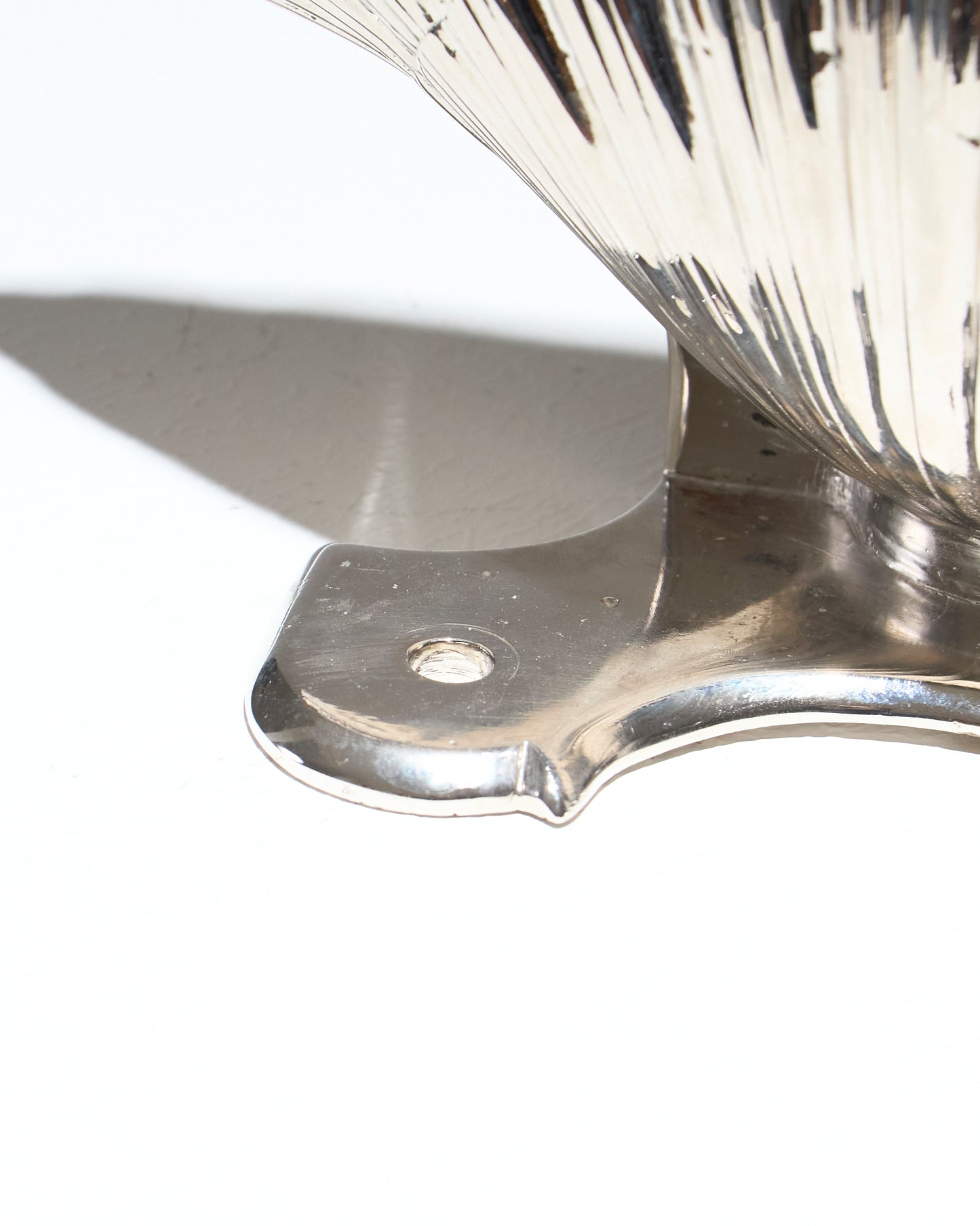 LARGE METAL SHELL SOAP DISH, 1930s