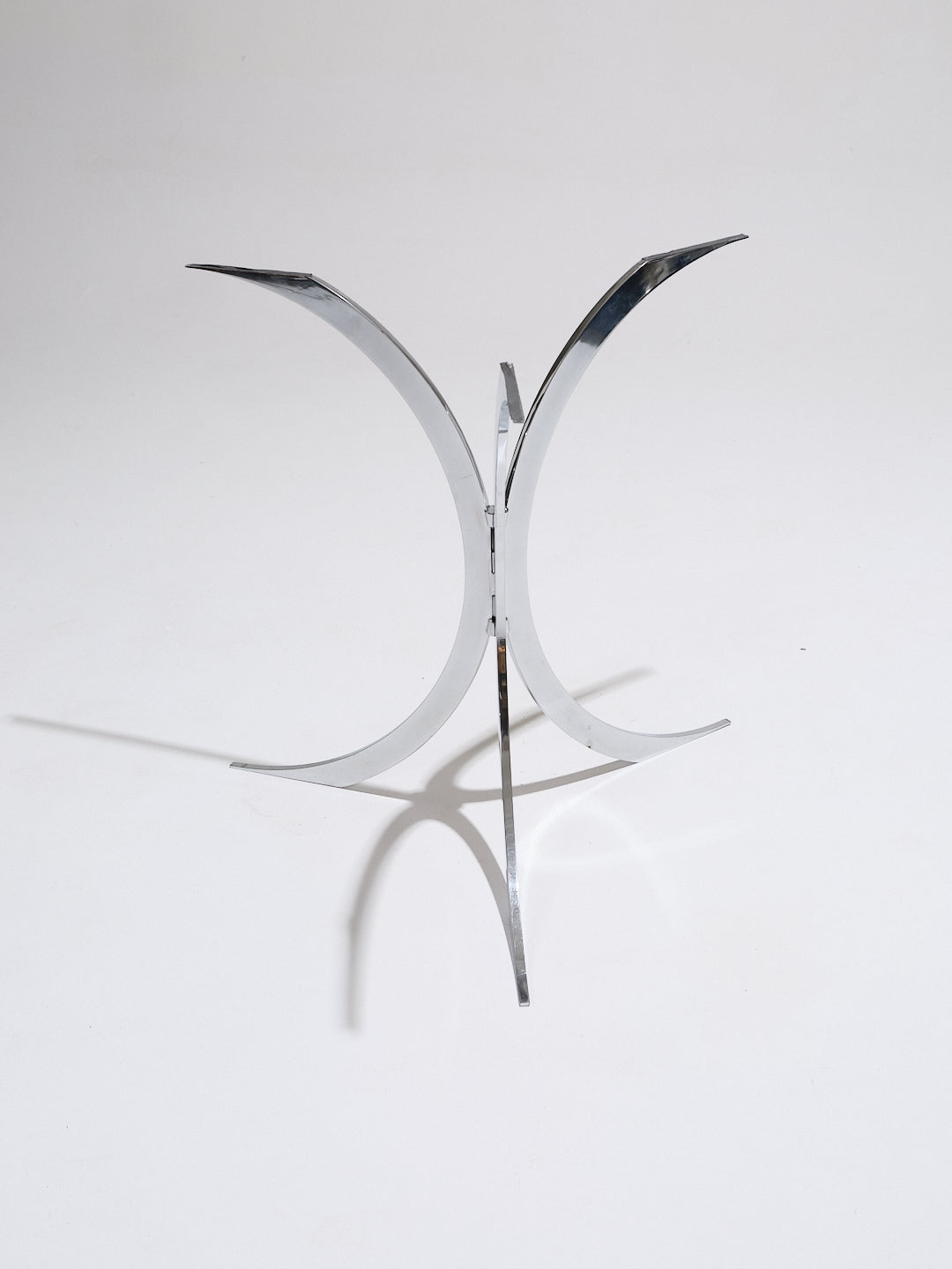 TABLE À MANGER RONDE EN VERRE ET MÉTAL, BORIS TABACOFF, 1970s