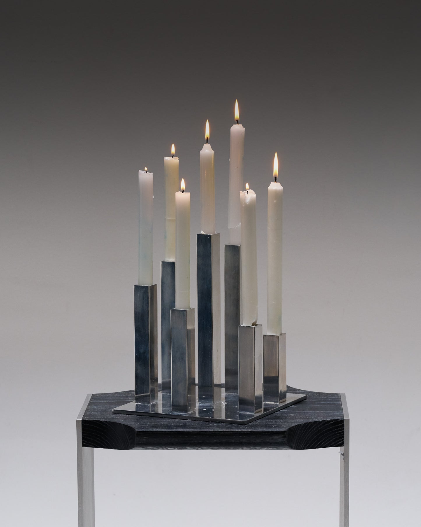 7-LIGHT ALUMINUM CANDLEBAR, 1970s
