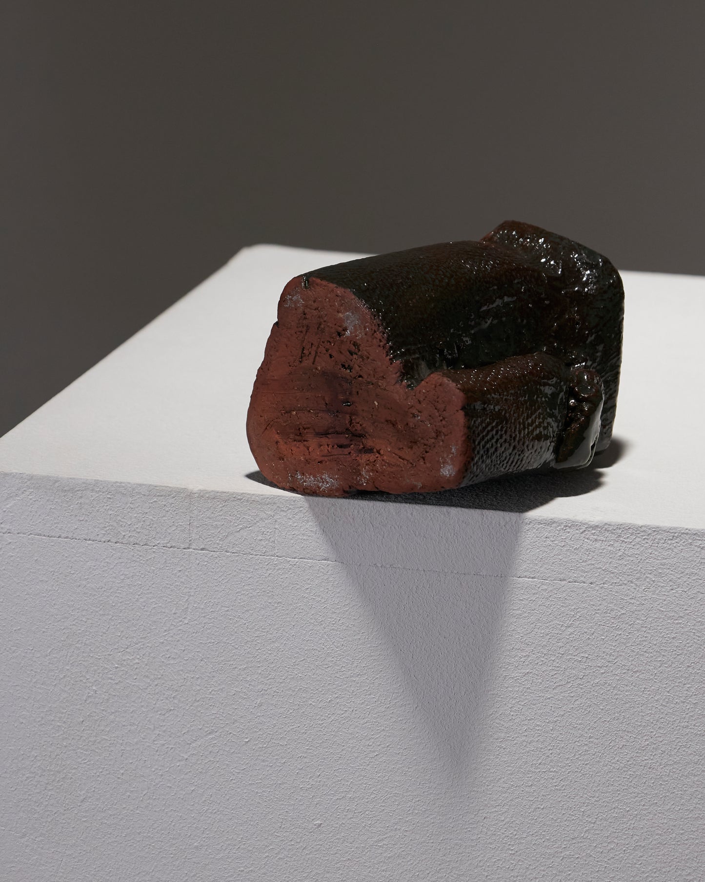 Brutalist ceramic candle, 1960s