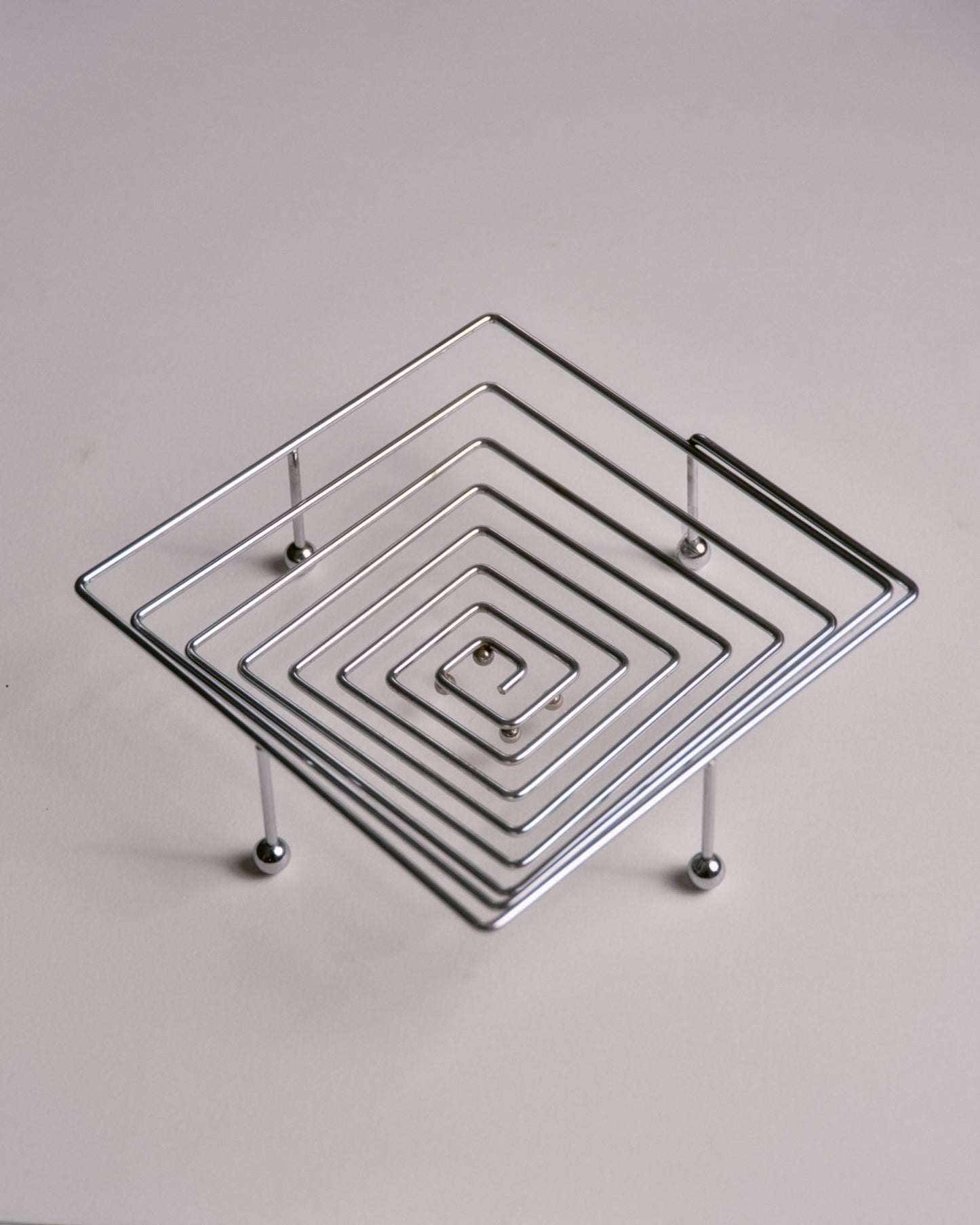 COUPE À FRUITS SPACE AGE EN ACIER INNOXYDABLE, 1970s