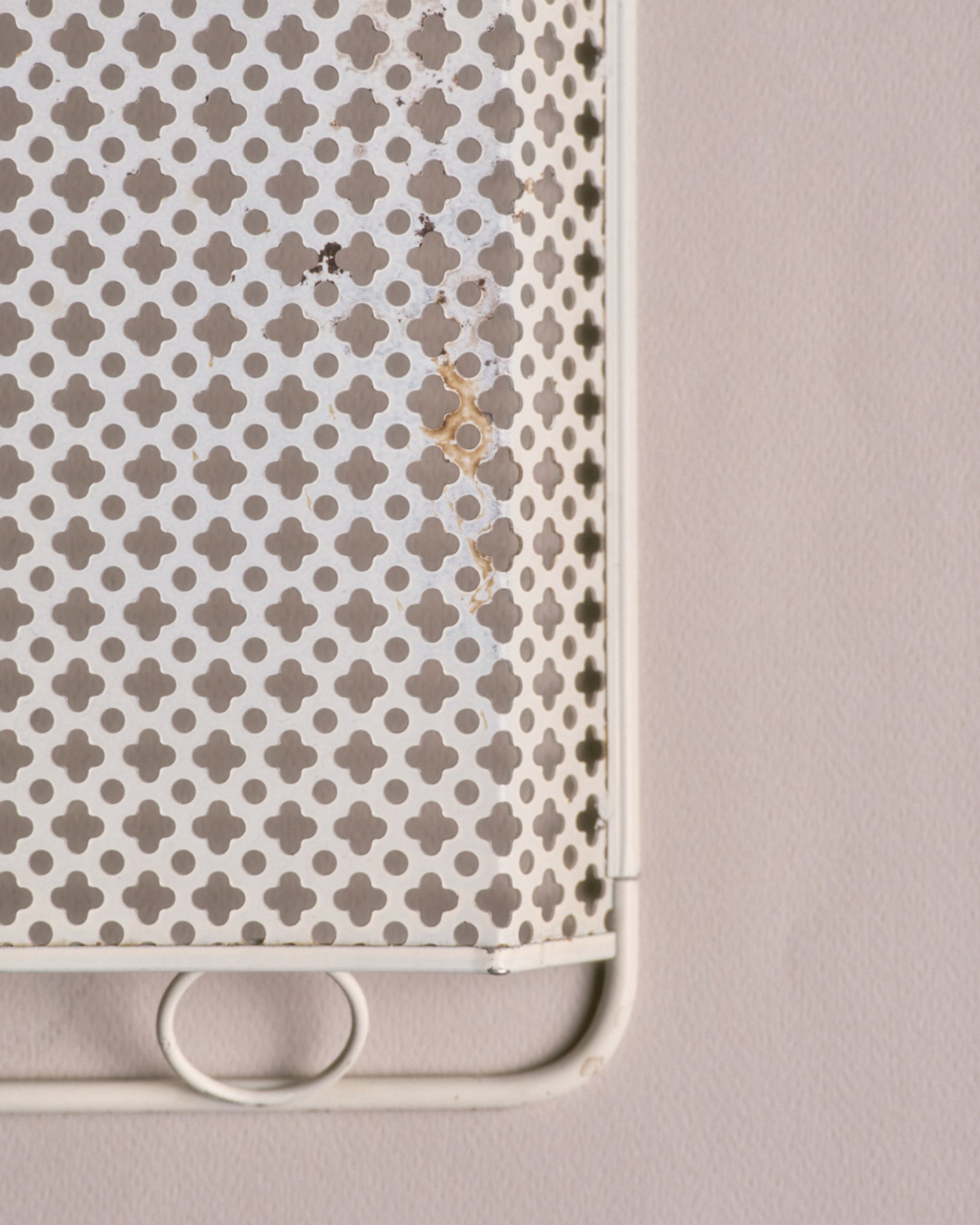 Perforated white metal tray, Mathieu Matégot, 1950s