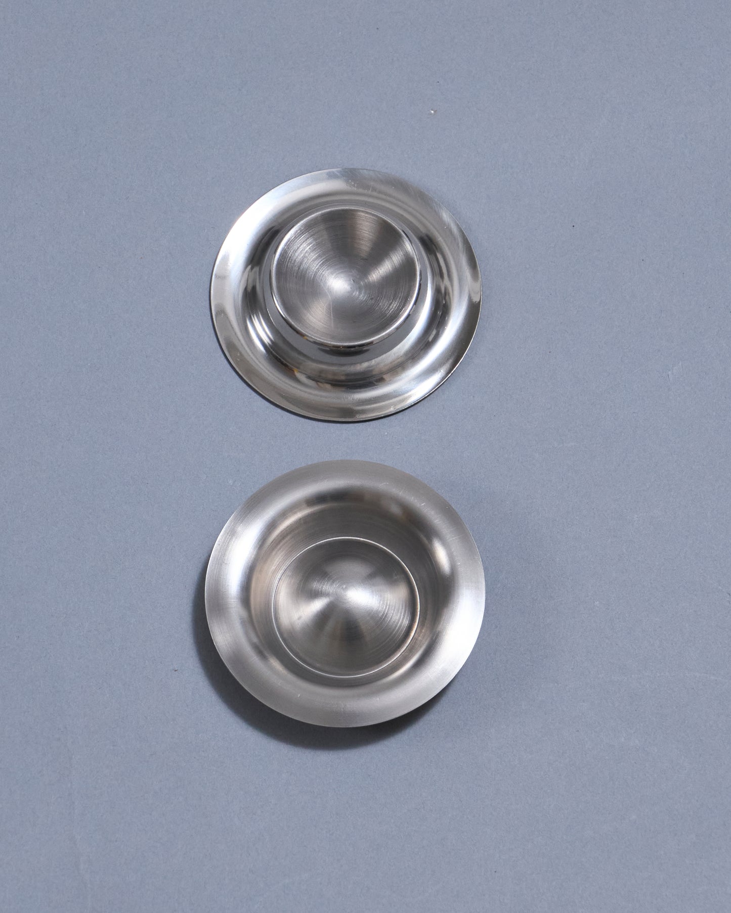 PAIR OF STAINLESS STEEL EGG CUPS