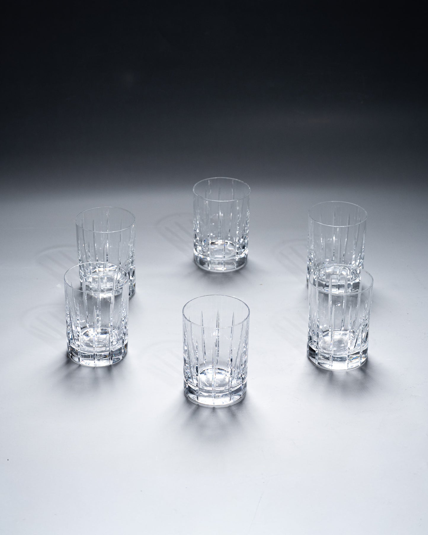 SET OF 6 SEVRES CRYSTAL WHISKEY GLASSES, 1980s