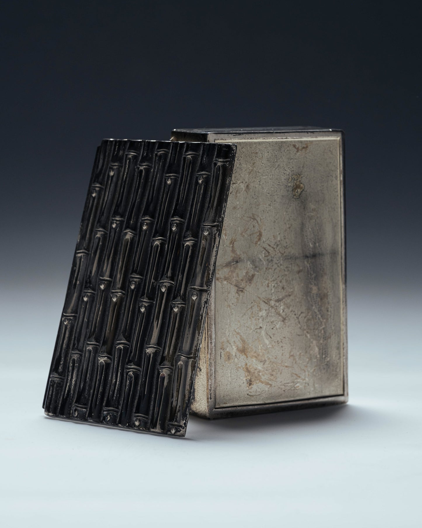 BAMBOO SILVER METAL BOX, MARIA PERGAY, 1970s