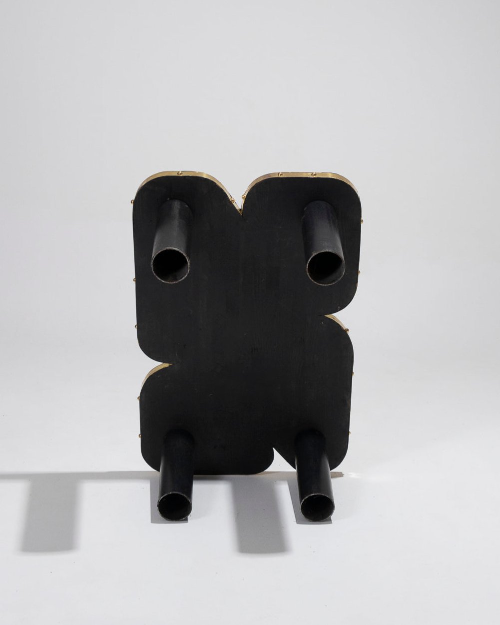 Slate and brass coffee table