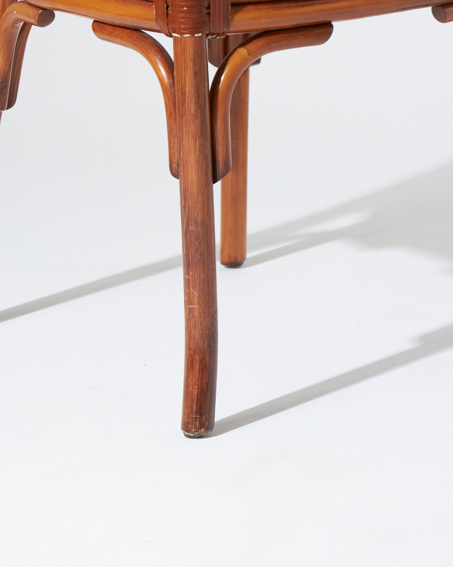 Rattan chair and blue flowery fabric