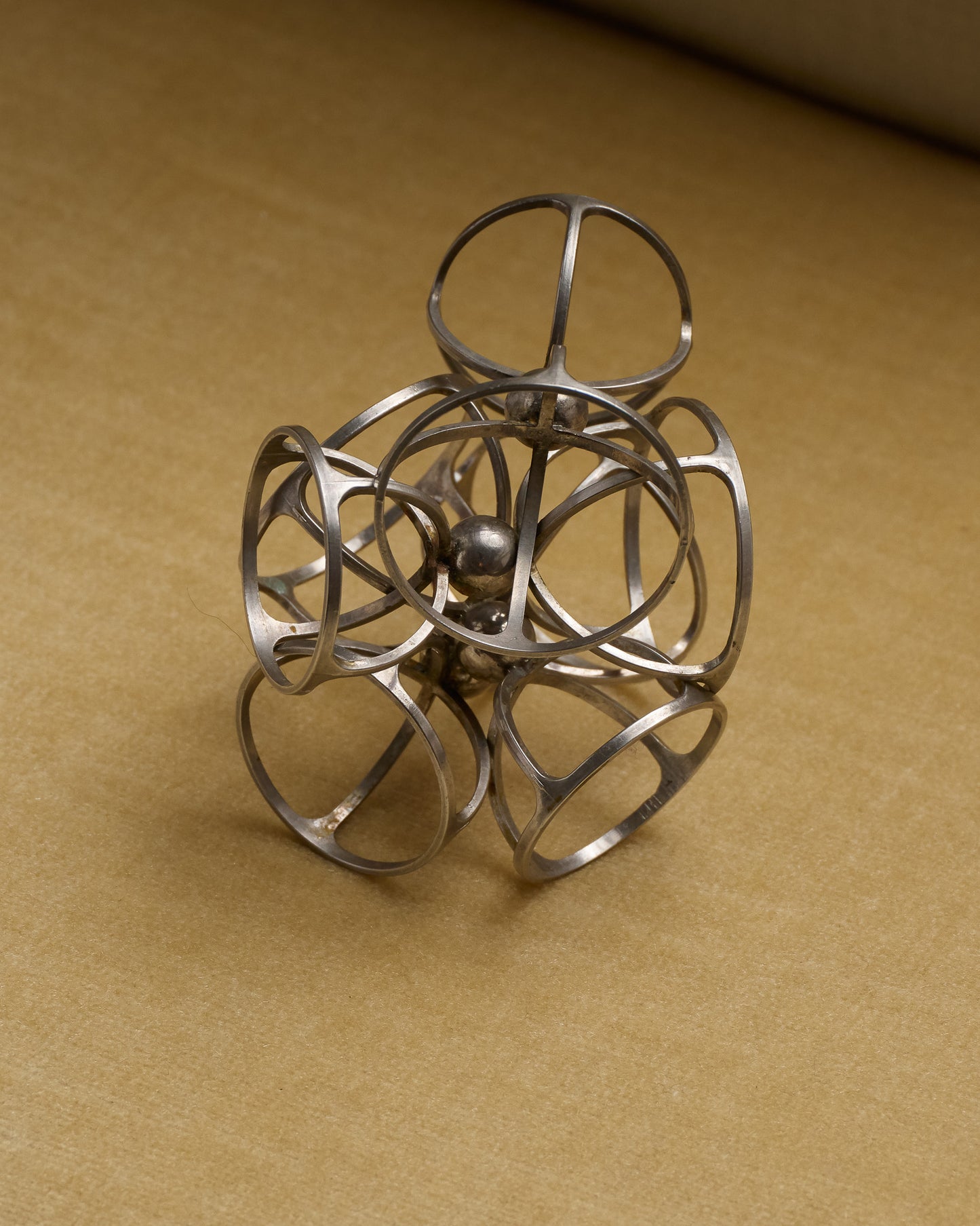 SET OF 4 METAL EGG CUPS, 1970s