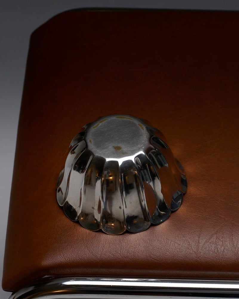 FLOWER-SHAPED SAUCER, METAL, 1960S