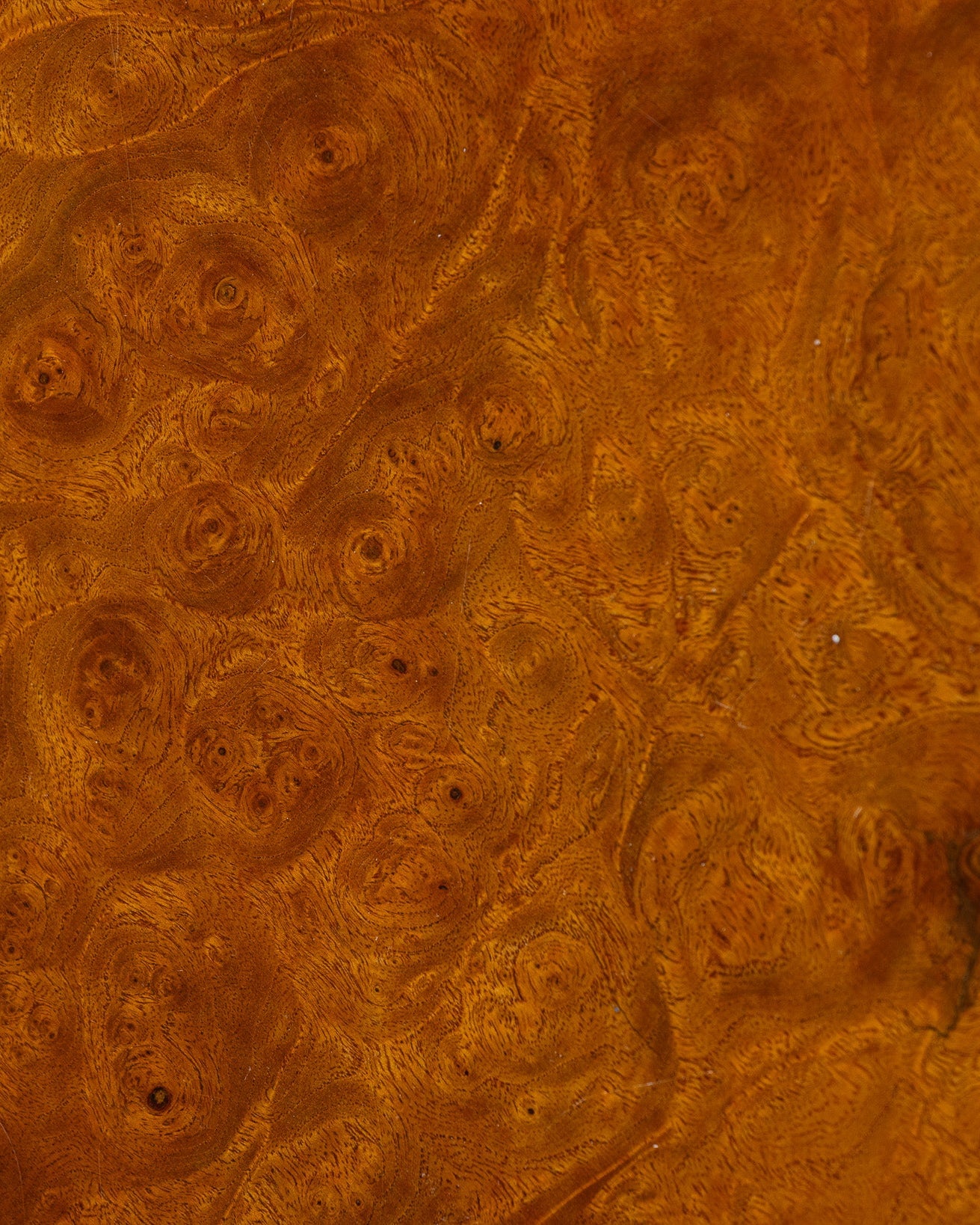 ELM BURL CHEST TABLE, 1970s