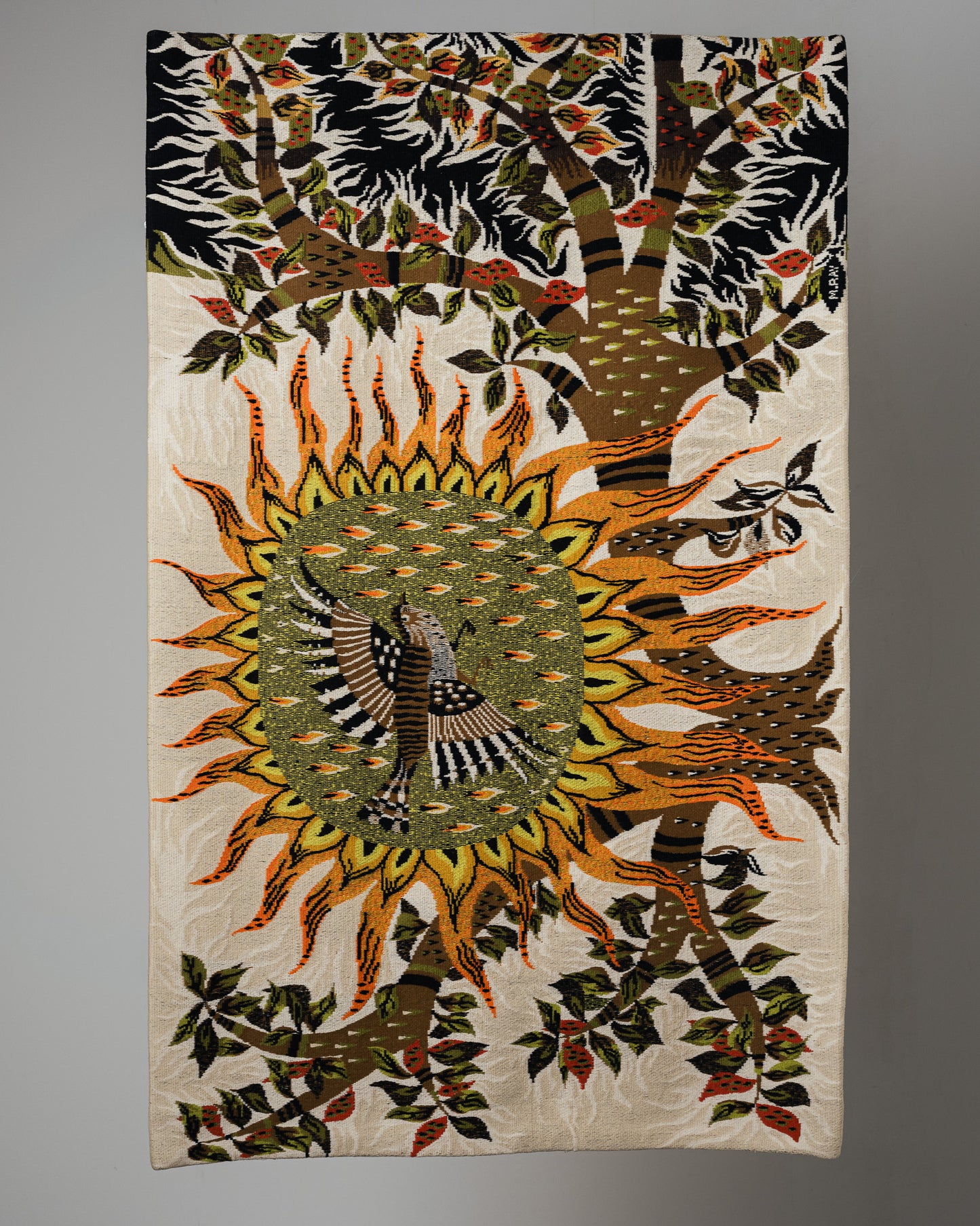 TAPISSERIE MURALE EN LAINE, AUBUSSON, 1970s