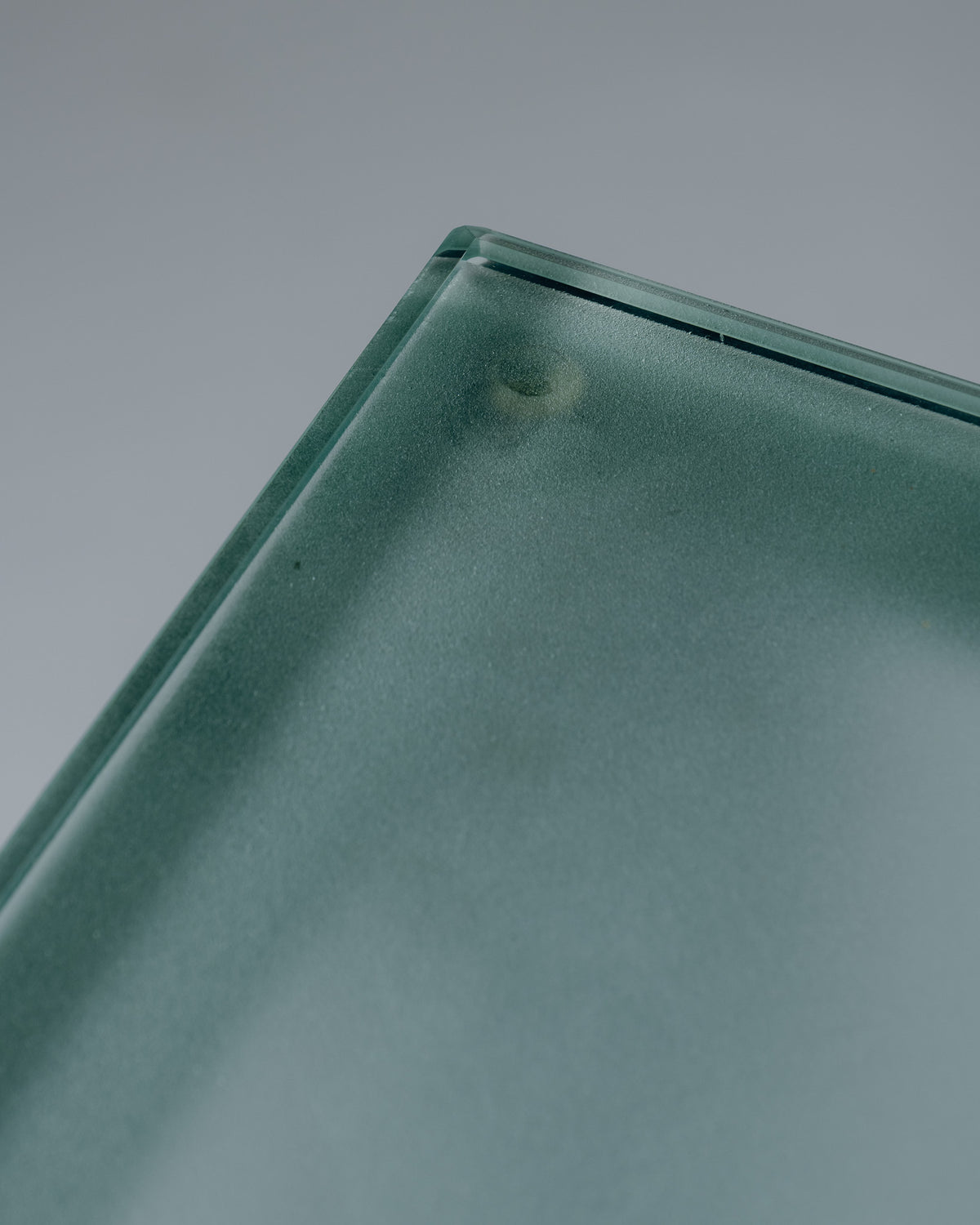 CONSOLE EN MÉTAL ET VERRE SABLÉ, CHRISTIAN DUC, CMB, 1980s