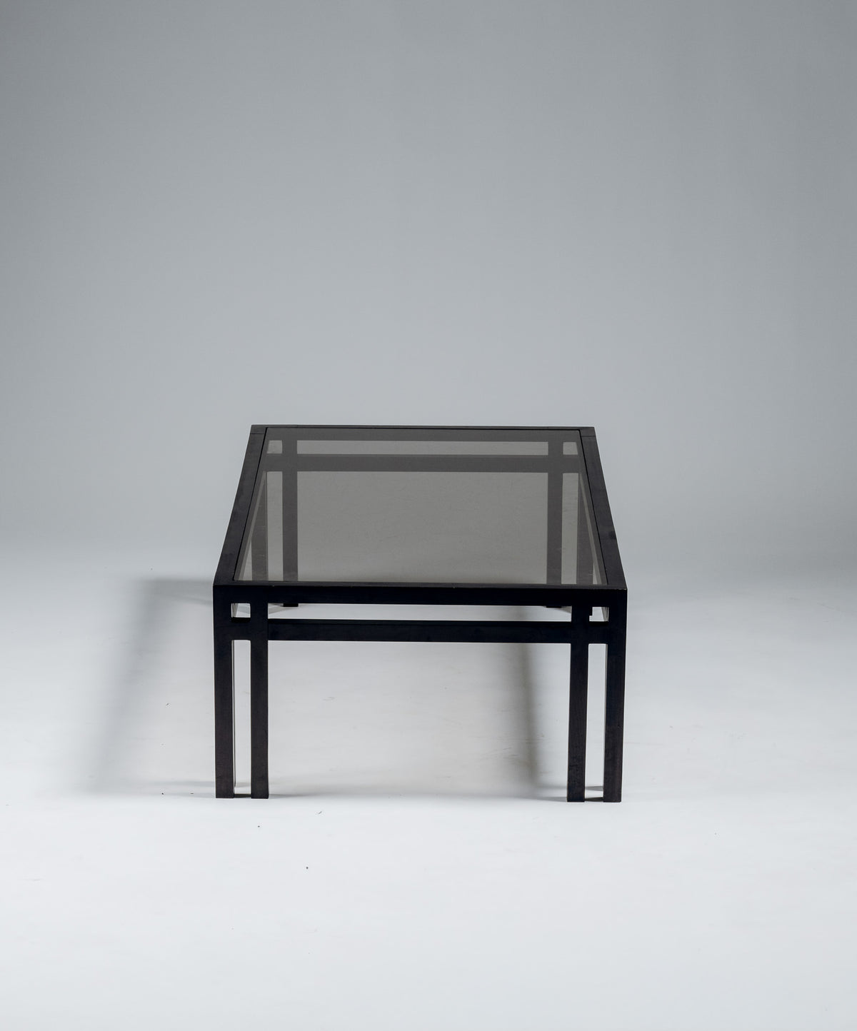 TABLE BASSE EN BOIS ET VERRE, JEAN-MICHEL WILMOTTE, GOVERNOR, 1970s