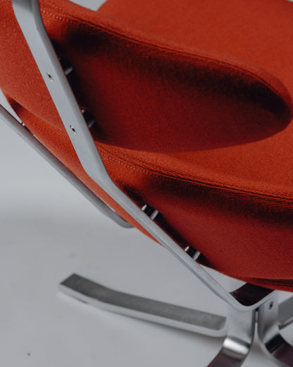 FAUTEUIL 'CORONA' EN ACIER ET TISSU, POUL VOLTHER, 1960s