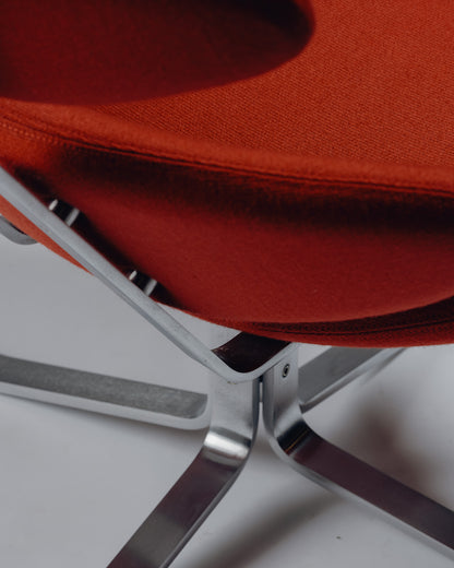 FAUTEUIL 'CORONA' EN ACIER ET TISSU, POUL VOLTHER, 1960s