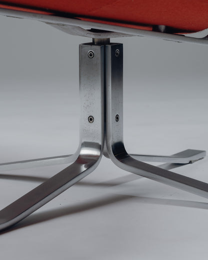 FAUTEUIL 'CORONA' EN ACIER ET TISSU, POUL VOLTHER, 1960s