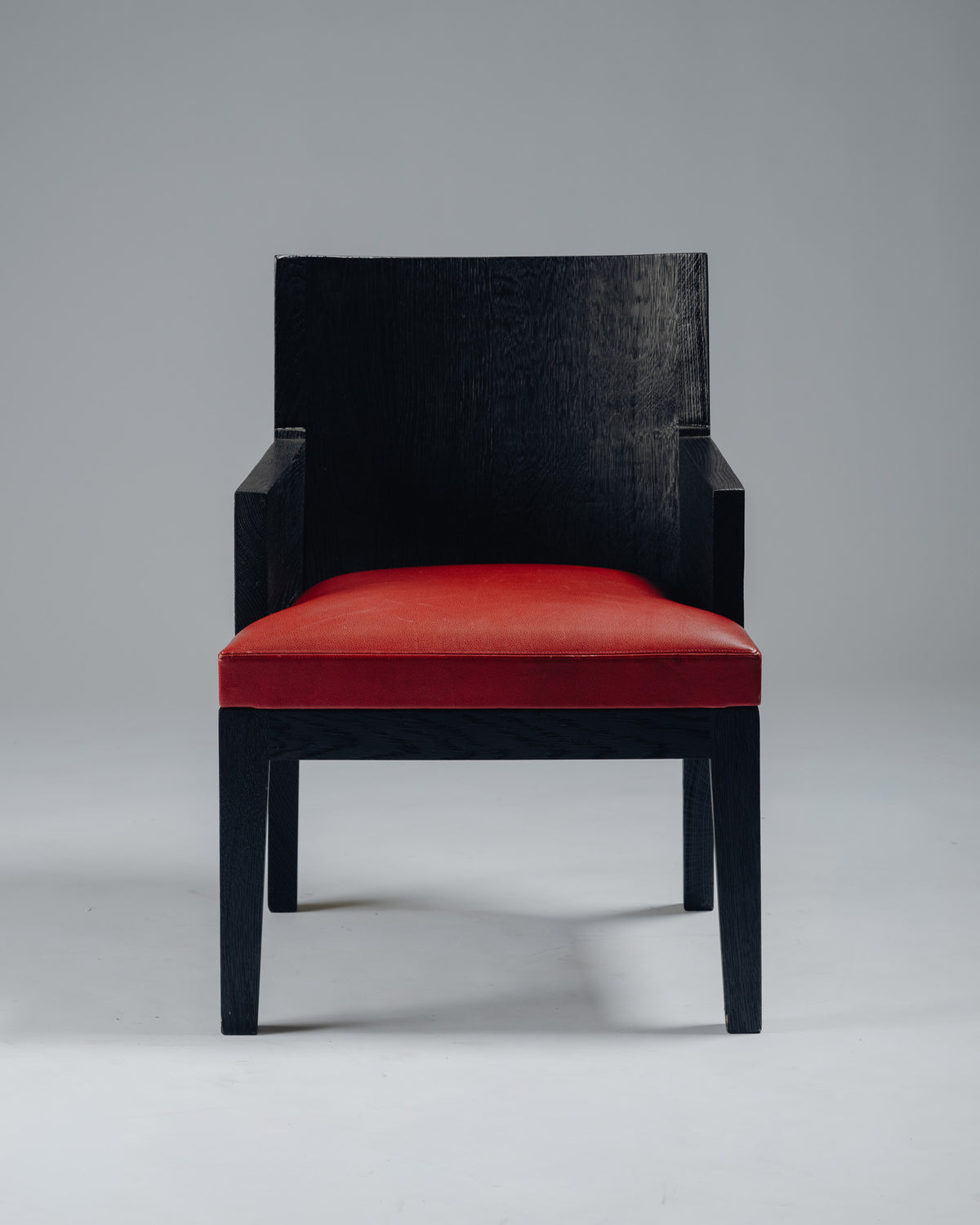 FAUTEUIL 'STALL' EN CHÊNE ET CUIR, CHRISTIAN LIAIGRE, 1990s