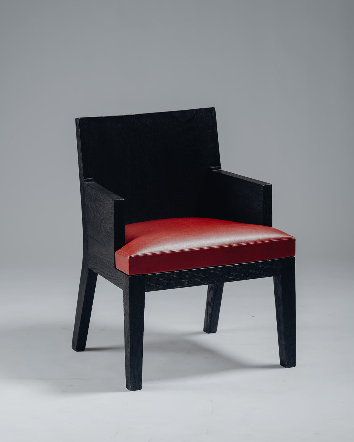 FAUTEUIL 'STALL' EN CHÊNE ET CUIR, CHRISTIAN LIAIGRE, 1990s