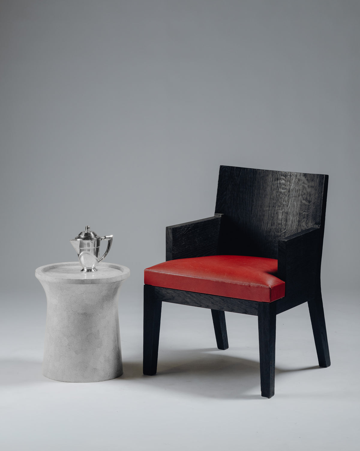 FAUTEUIL 'STALL' EN CHÊNE ET CUIR, CHRISTIAN LIAIGRE, 1990s