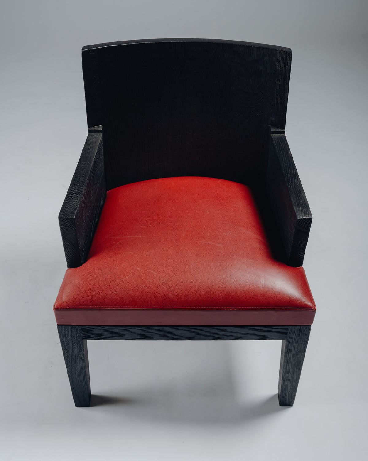 FAUTEUIL 'STALL' EN CHÊNE ET CUIR, CHRISTIAN LIAIGRE, 1990s