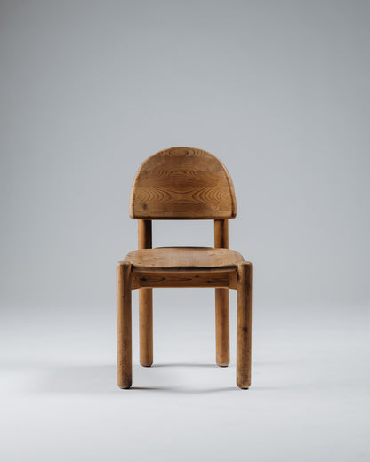 SET OF 4 PINE CHAIRS, RAINER DAUMILLER, SAVVÆRK, 1970s