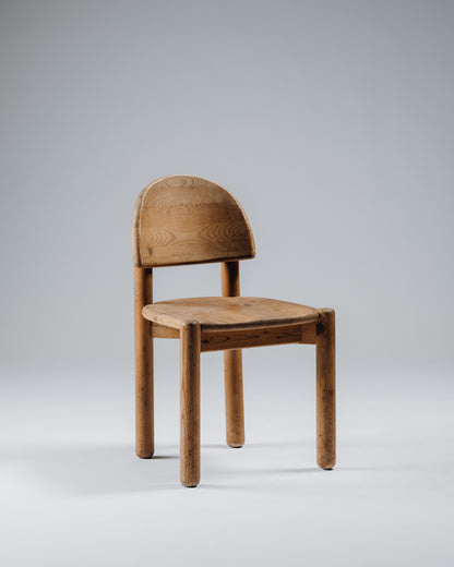 PAIRE DE CHAISES EN PIN, RAINER DAUMILLER, HIRTSHALS SAVVÆRK, 1970s