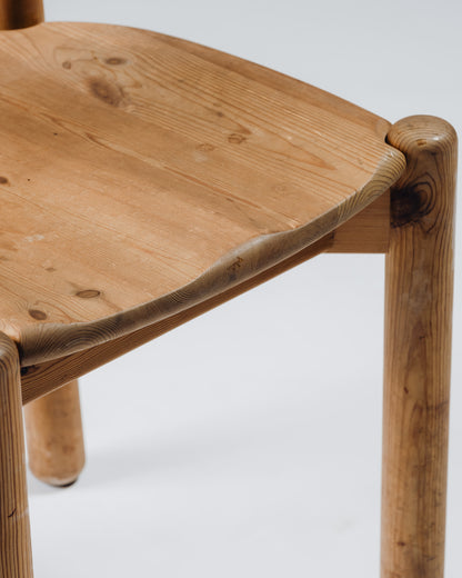 PAIRE DE CHAISES EN PIN, RAINER DAUMILLER, HIRTSHALS SAVVÆRK, 1970s