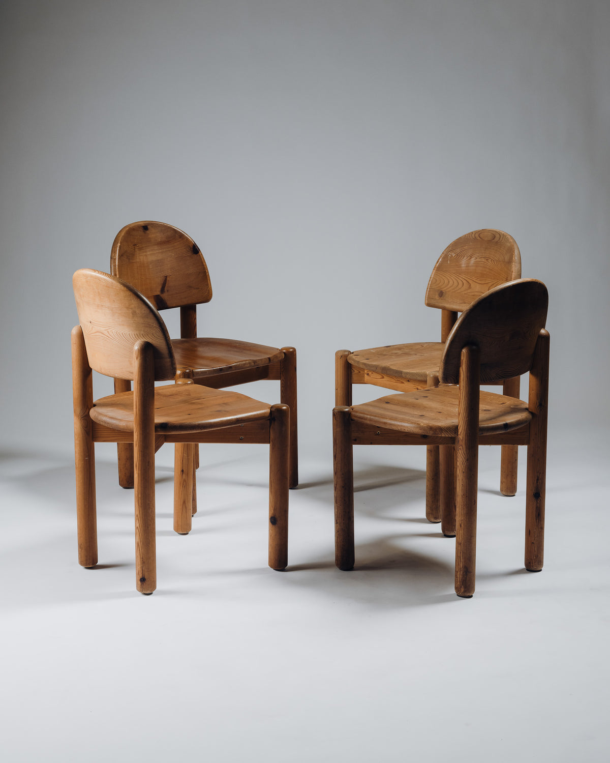 SET OF 4 PINE CHAIRS, RAINER DAUMILLER, SAVVÆRK, 1970s