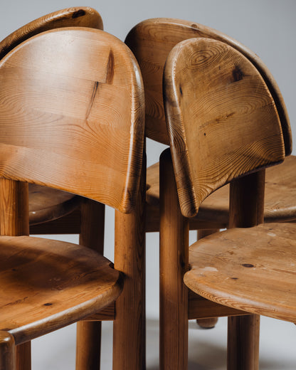 SET OF 4 PINE CHAIRS, RAINER DAUMILLER, SAVVÆRK, 1970s