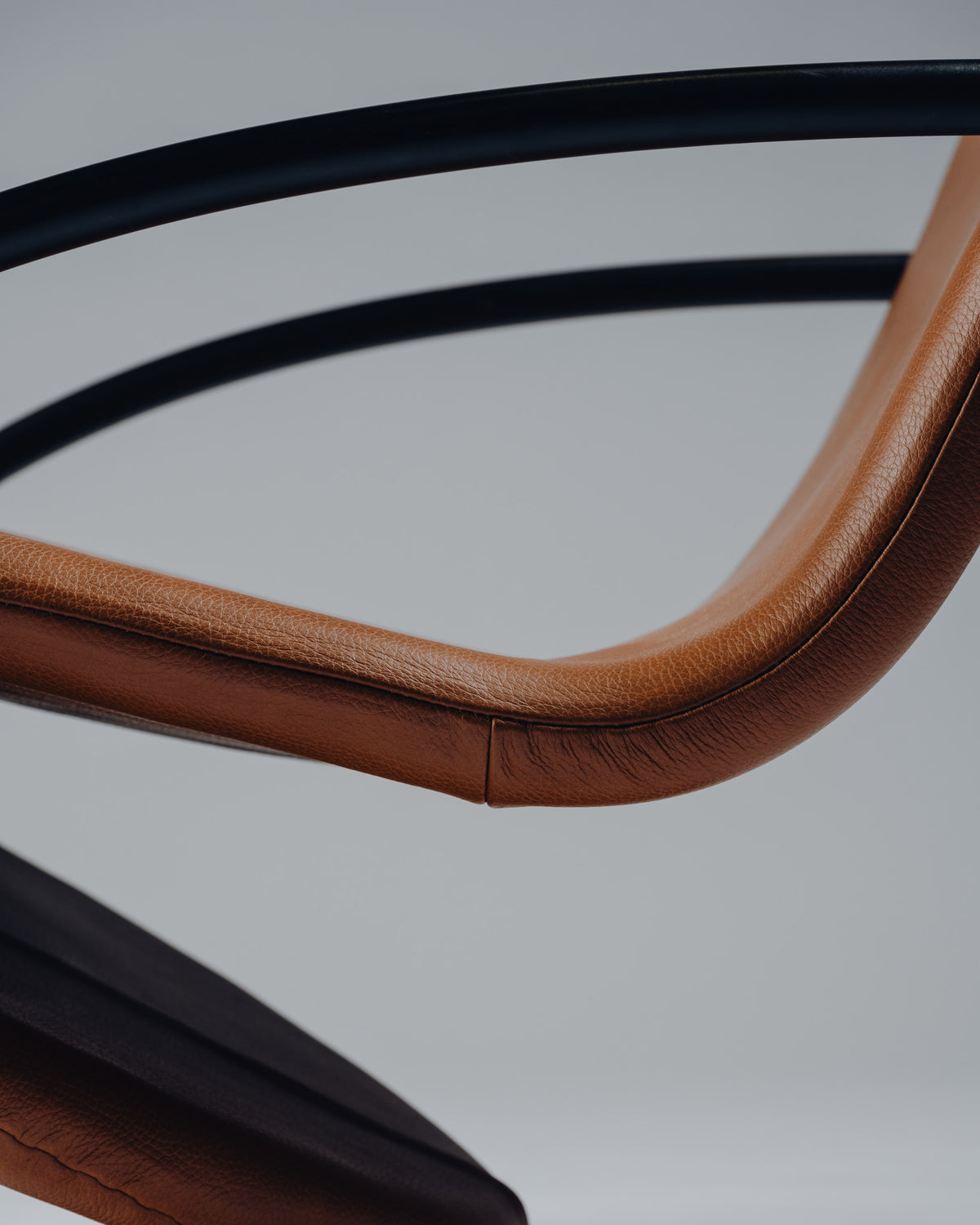PAIR OF STEEL AND LEATHER ARMCHAIRS, VERNER PANTON, FRITZ HANSEN, 1970s