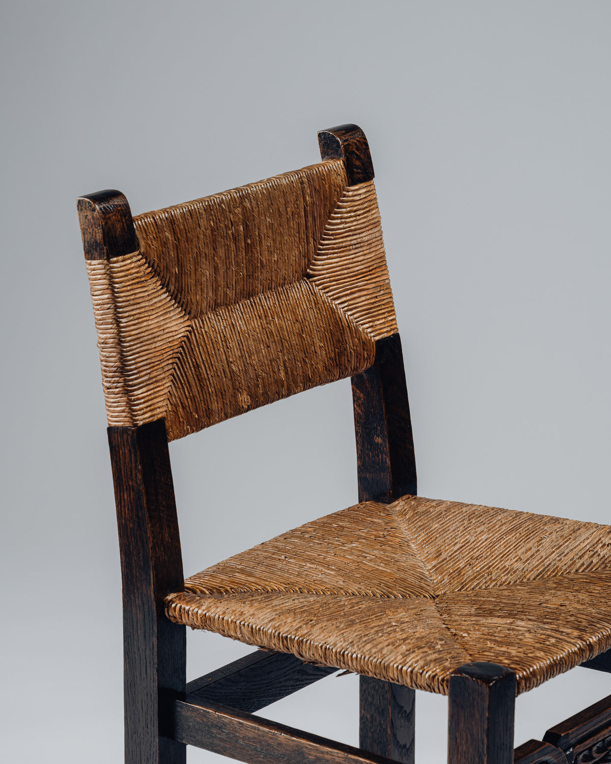 OAK AND RUSH CHAIR, 1950s