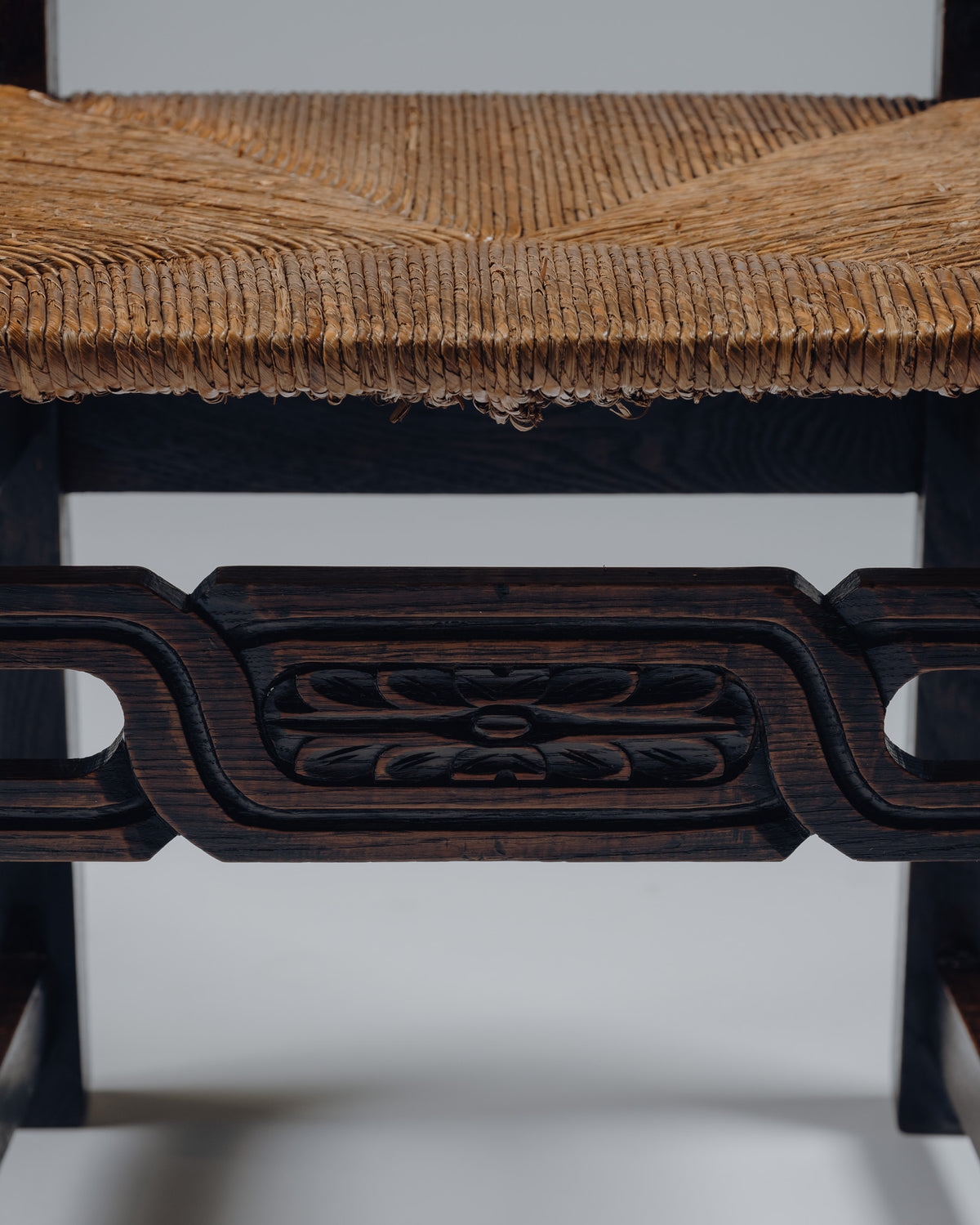 OAK AND RUSH CHAIR, 1950s