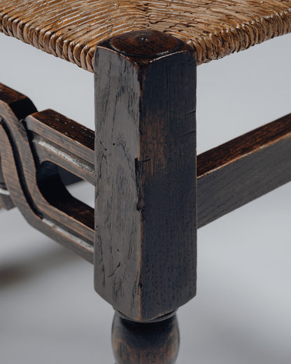 OAK AND RUSH CHAIR, 1950s