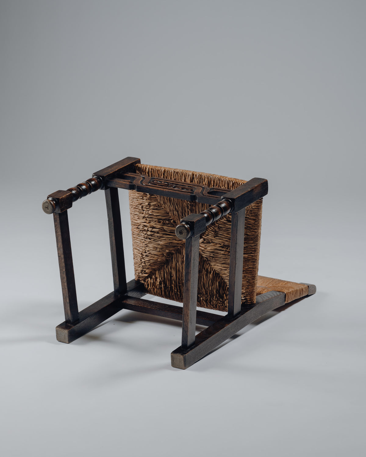 OAK AND RUSH CHAIR, 1950s